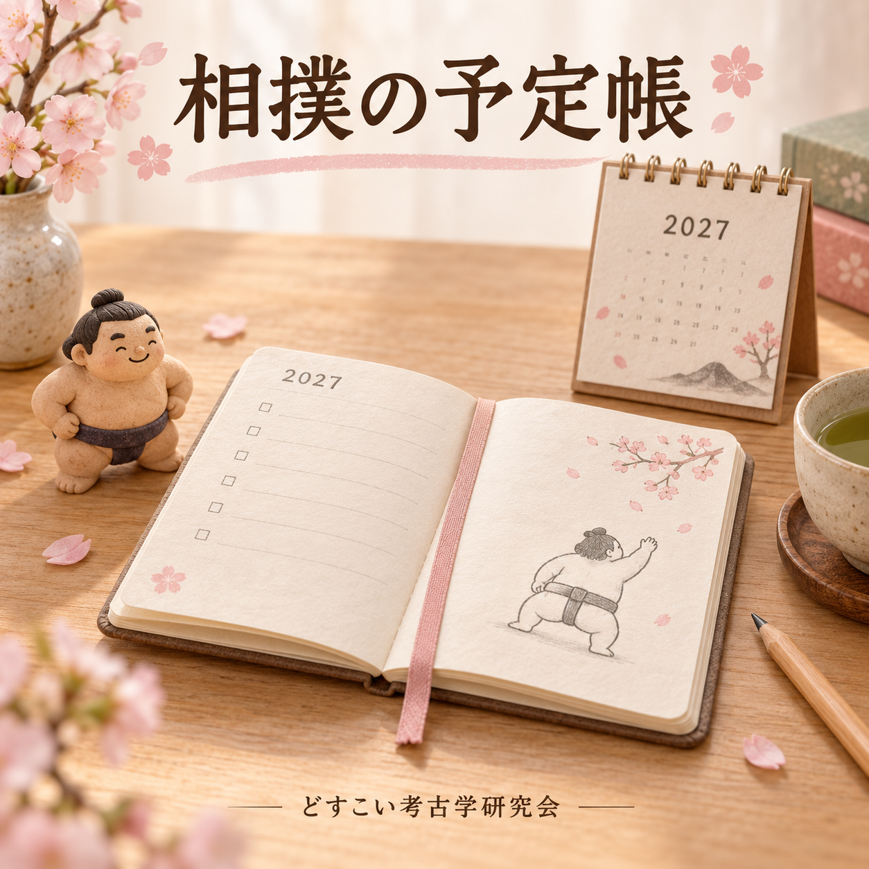 相撲の予定帳をイメージした創作画像