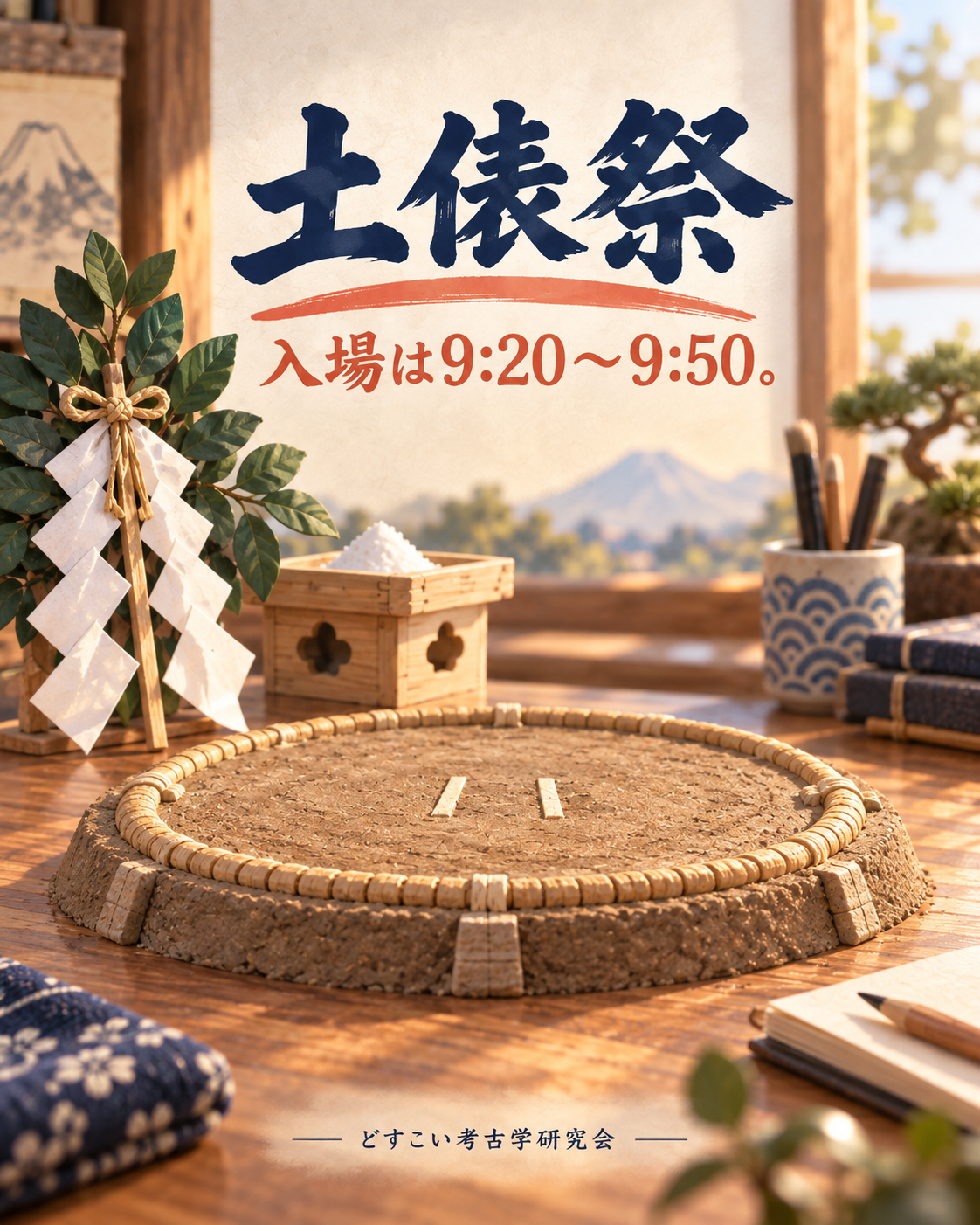 今朝の国技館、入場は9:20〜9:50。