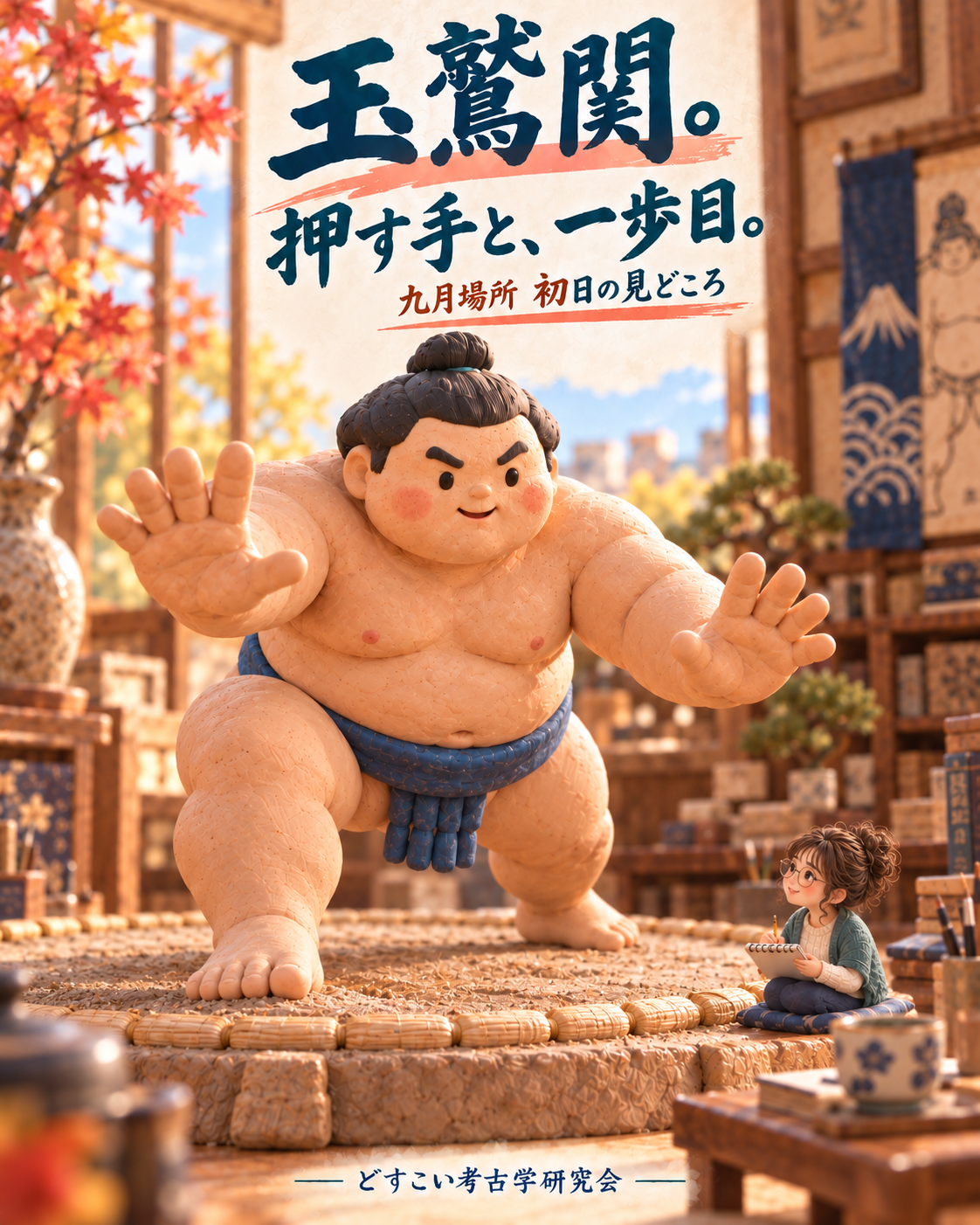 玉鷲関。押す手と、一歩目。