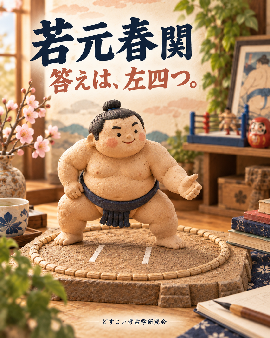 若元春関。自分の一番を聞かれて「左四つ」。