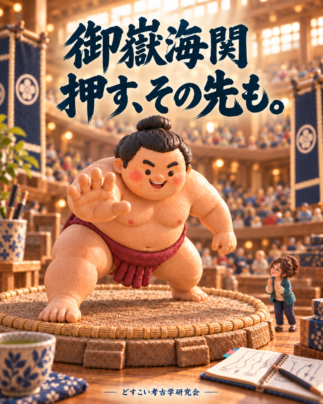 御嶽海関の記事に添えた、相撲のミニチュアイメージ。