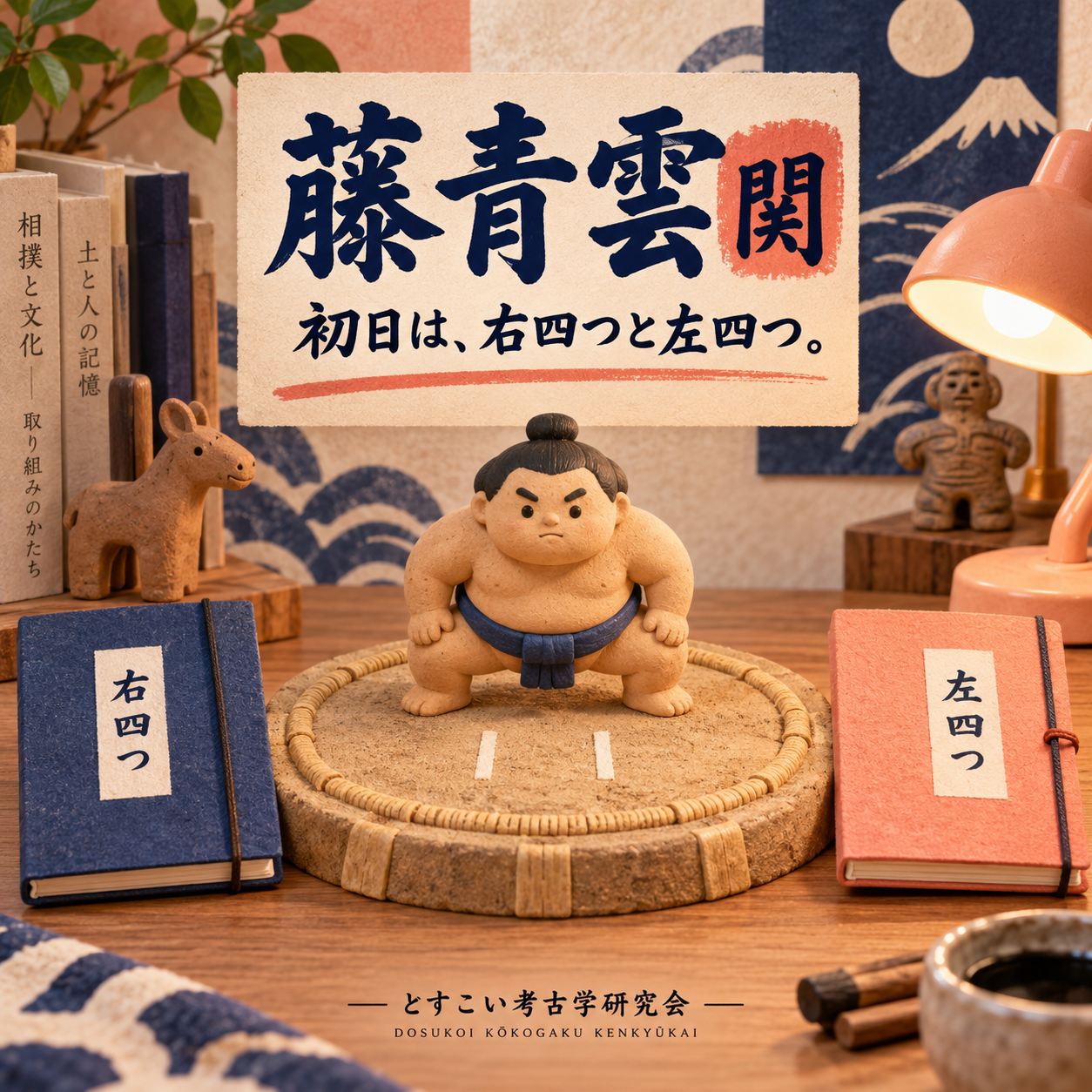 藤青雲関｜寄り切り40％。右を入れたい初日、相手は左四つの錦富士関