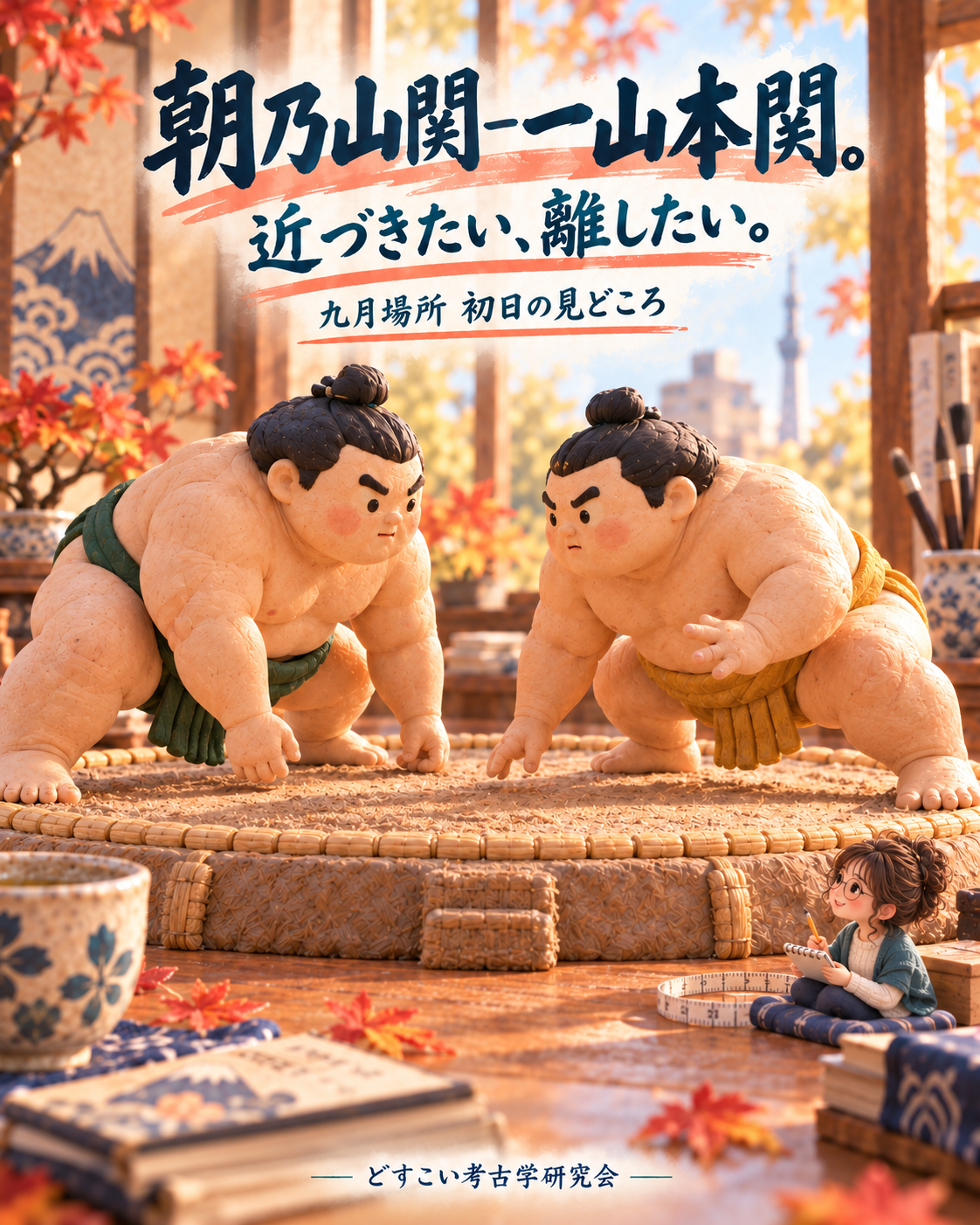 朝乃山関―一山本関。近づきたい、離したい。