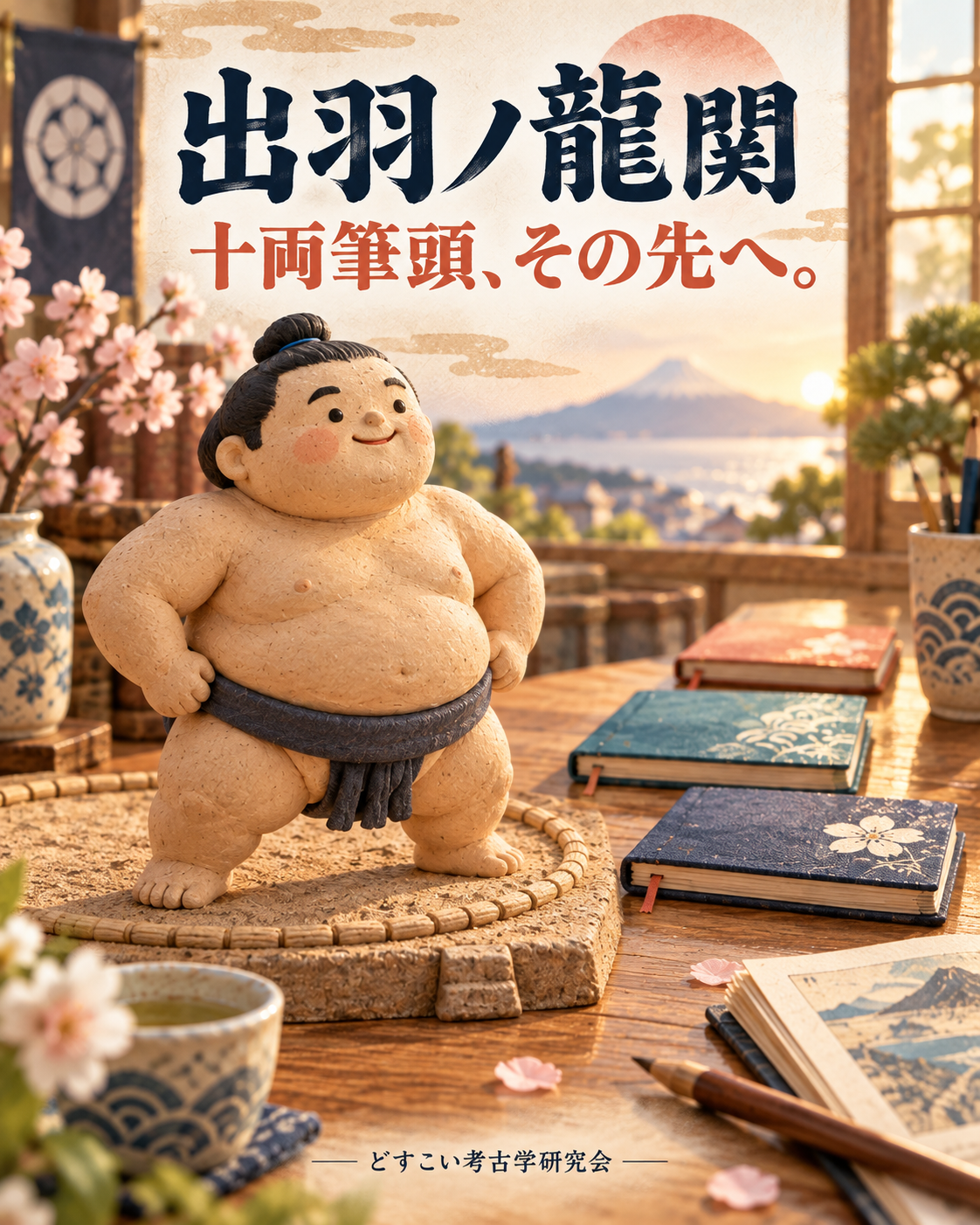 出羽ノ龍関。十両の紹介を読んでいたら、初日は幕内の一番へ。