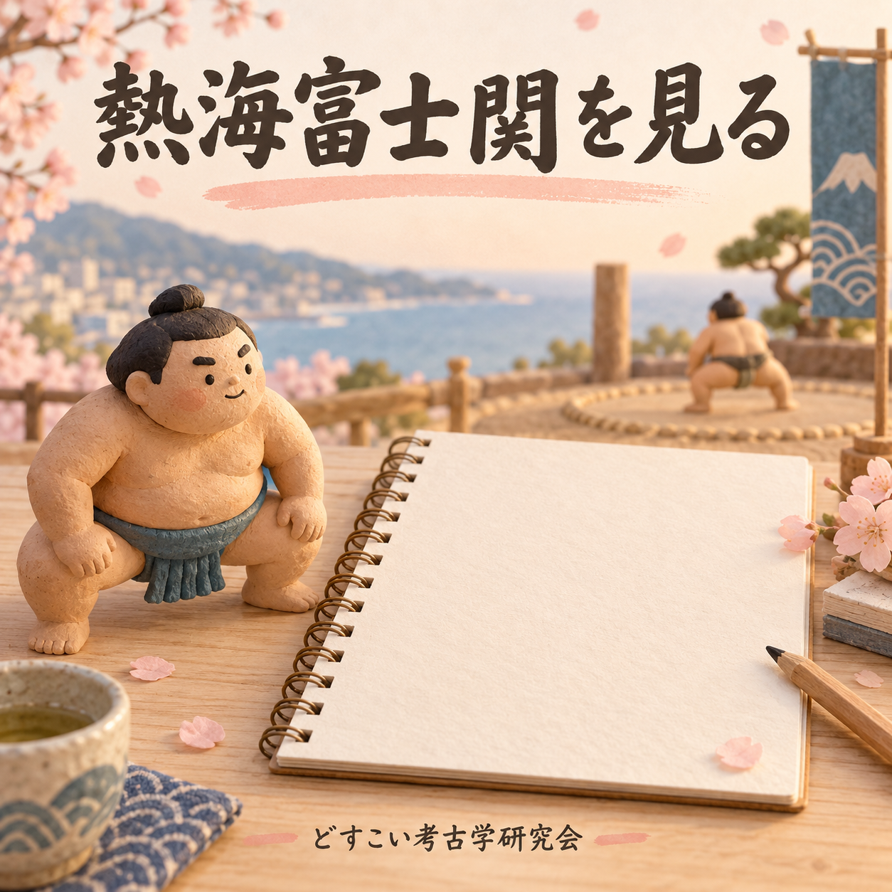 熱海富士関を見るをイメージした創作画像