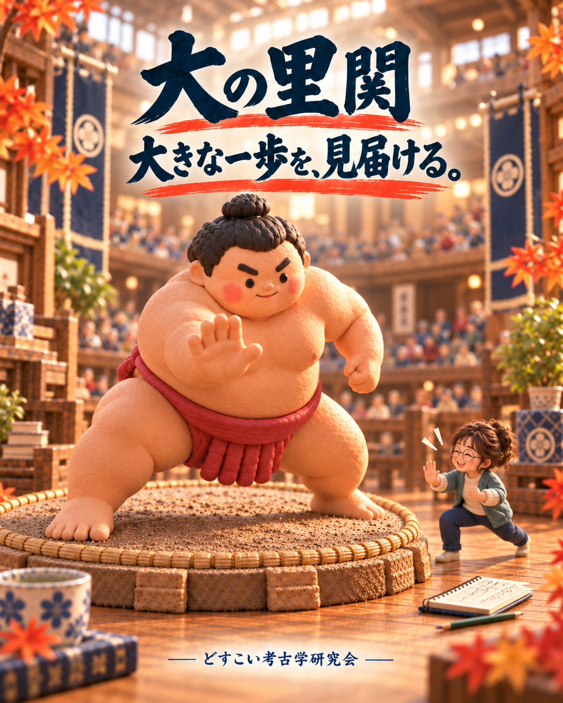 大の里関の記事に添えた、相撲のミニチュアイメージ。