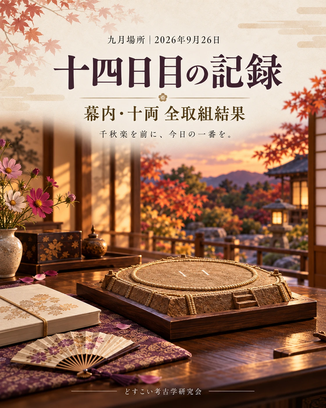 九月場所十四日目の全結果｜幕内19番・十両14番