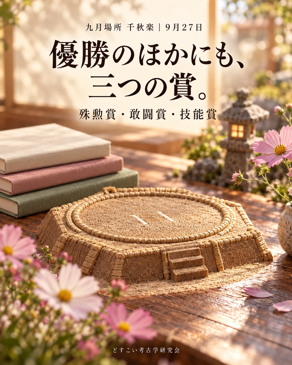 千秋楽の三賞を楽しむ｜殊勲賞・敢闘賞・技能賞の見方の創作ミニチュア