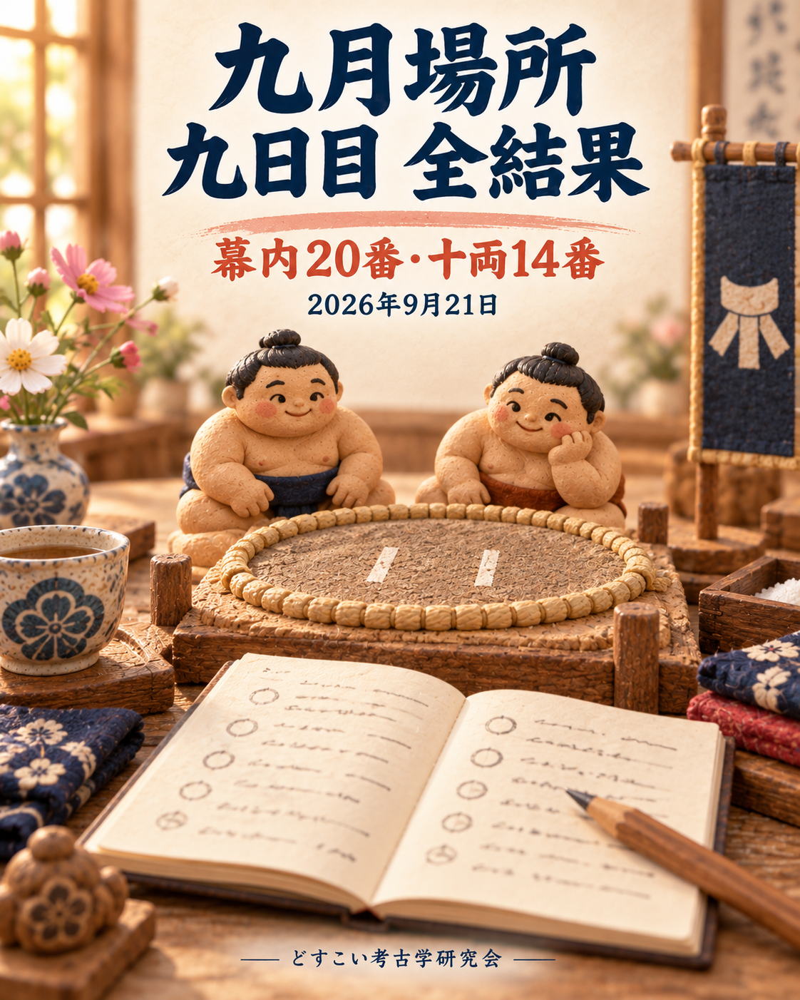 九月場所 九日目の全取組結果｜幕内20番・十両14番【2026年9月21日】