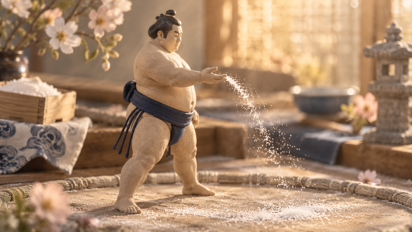 Cover illustration for “Why Do Sumo Wrestlers Throw Salt Before a Bout?”
