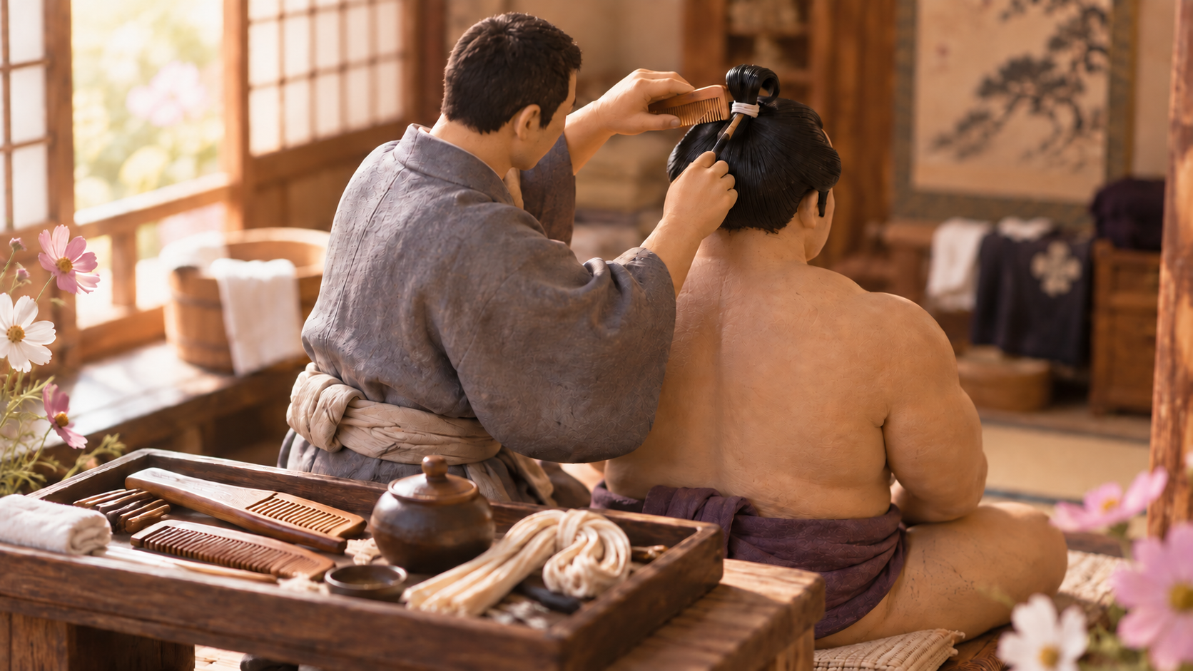 Cover illustration for “Tokoyama Grades: The Career Behind a Sumo Wrestler’s Topknot”