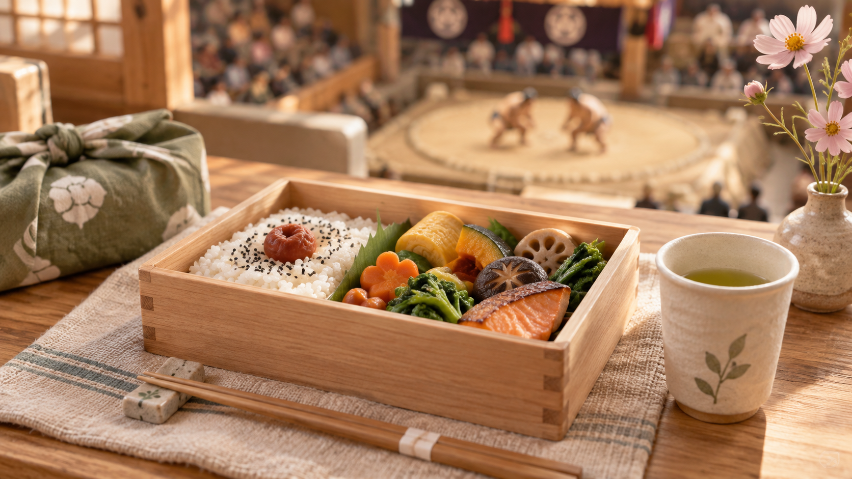 Cover illustration for “Food at Ryogoku Kokugikan: Plan Around Your Seat and the Sumo”