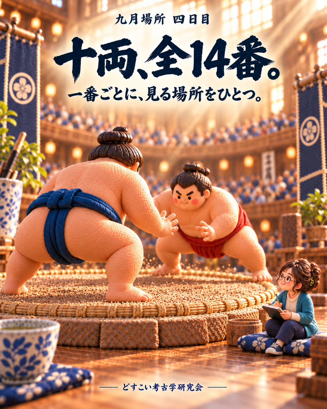 九月場所四日目の観戦イメージ。