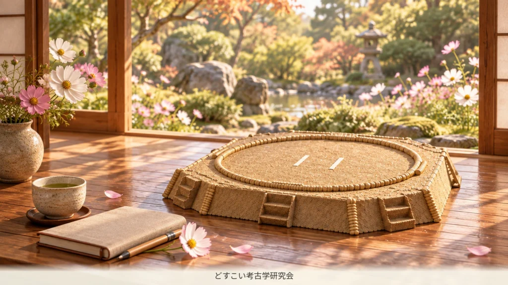 窓辺の土俵と十一日目の観戦メモのミニチュア