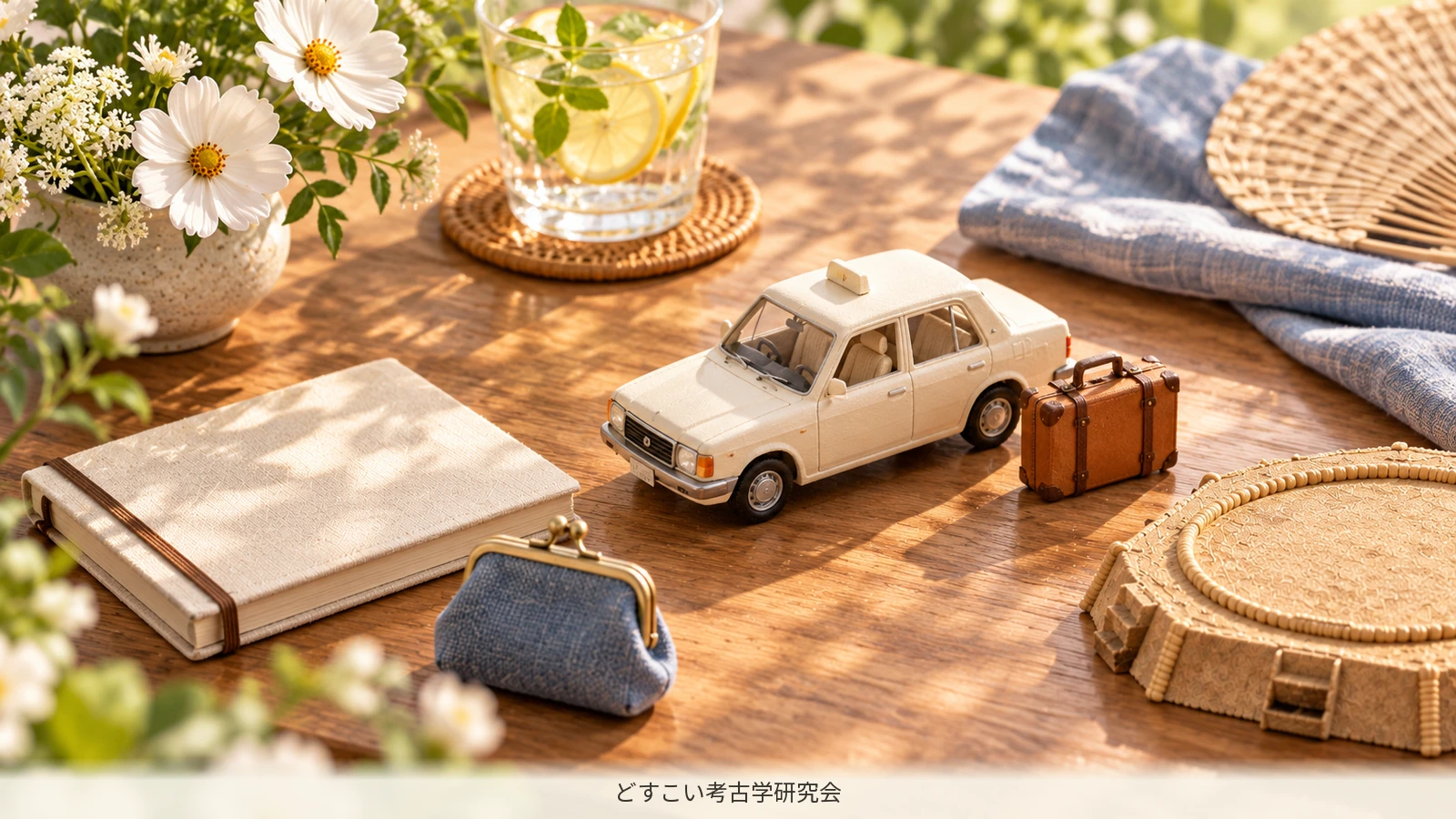 A miniature scene about choosing a taxi with luggage in mind.