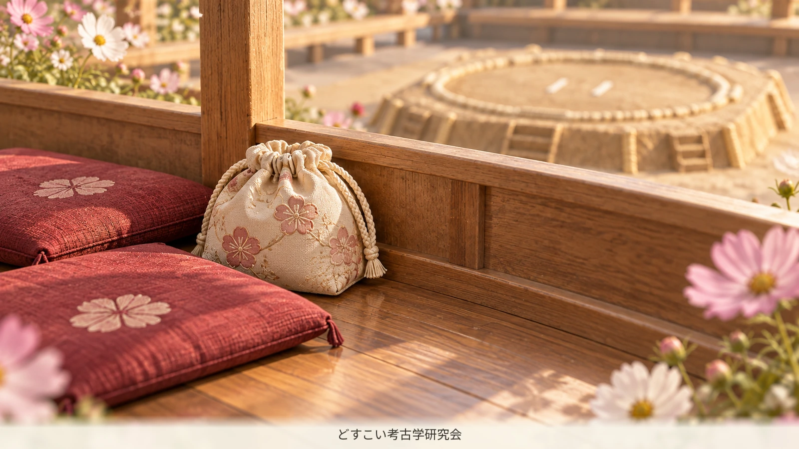 A miniature of small bags neatly gathered beside a seat cushion.