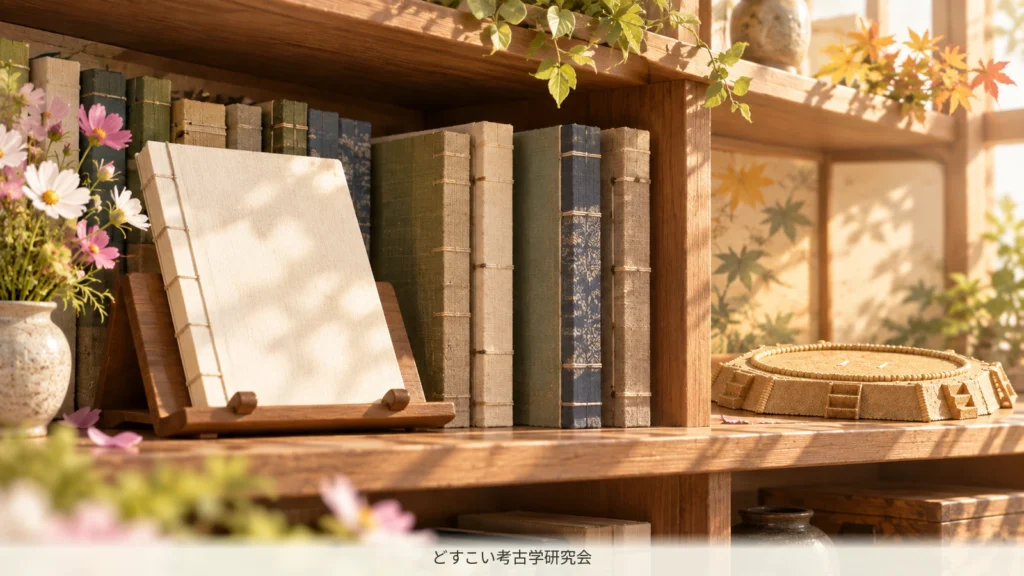 古い記録も棚に残した小さな書架
