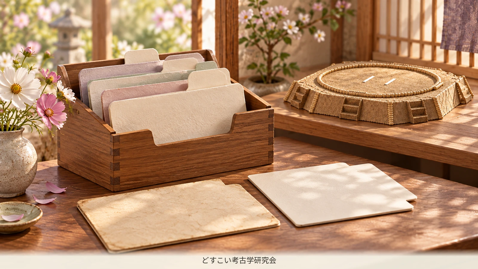 A miniature archive box holding records for individual tournaments.