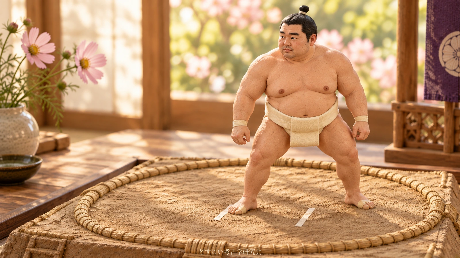 An imagined practice miniature inspired by Shodai, standing ready with his body turned slightly.