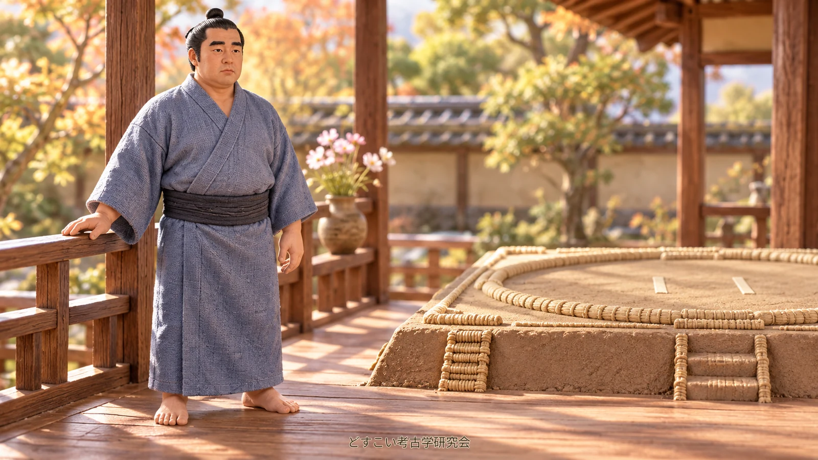 A miniature cover inspired by Shonannoumi’s tall build and calm expression, with a figure in a yukata.
