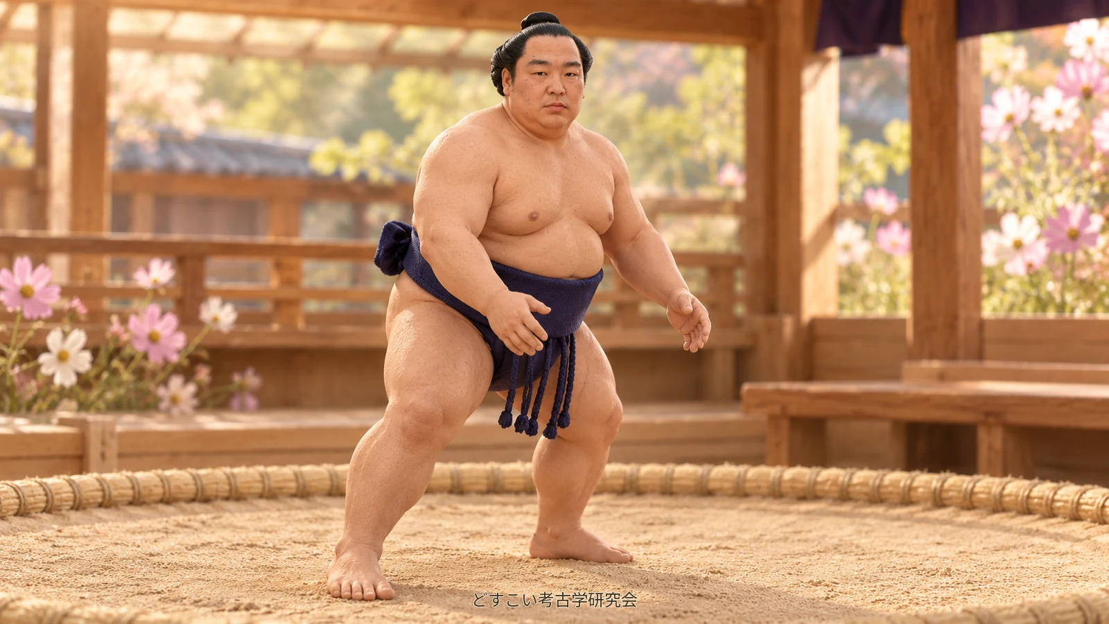 A miniature cover inspired by Dewanoryu’s build and stance, with cosmos flowers.