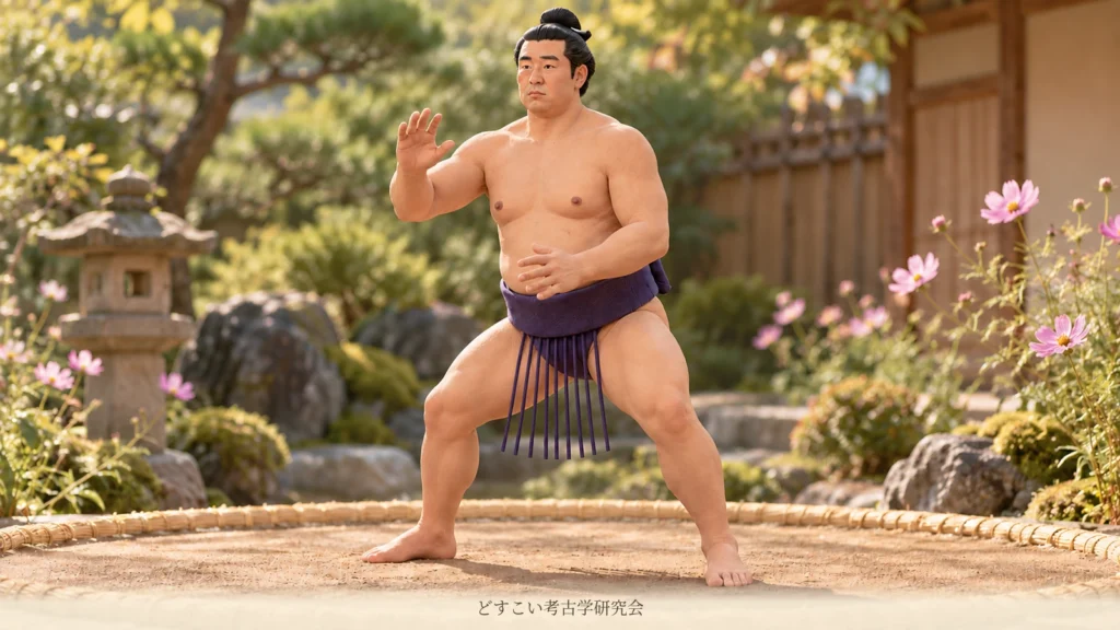羽出山関の長い手足と手の高さに目を向ける、単独の創作ミニチュア