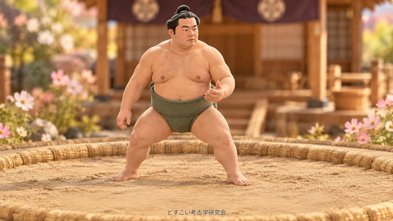 A creative miniature of Meisei taking his stance with a calm expression.