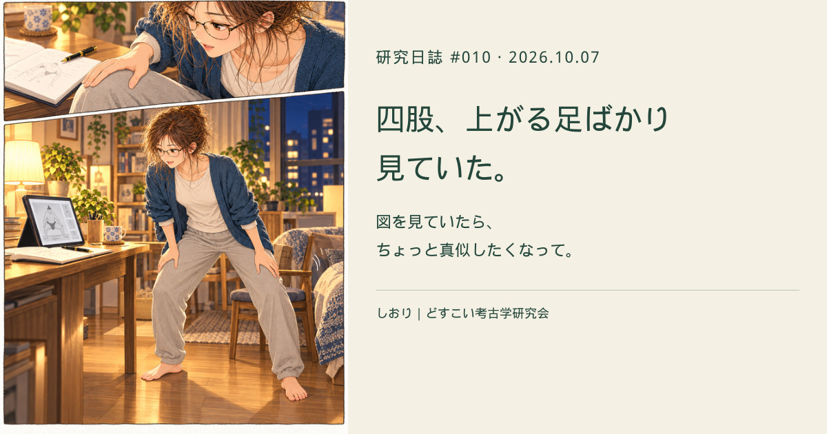 研究日誌 #010「四股、上がる足ばかり見ていた。」のアイキャッチ画像。